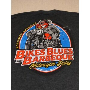 Bikes Blues and Barbeque Motorcycle Rally 2021 Black Short Sleeve Shirt Sz XL WW